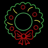 wreath with bow and berries, LED sign