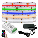 RGB+CCT LED Strip Lights - Bundle/Kit - Color Changing & Tunable/Variable White - 24 Volt - Dotless FCOB - Indoor Use (IP30) - 16.4 Feet