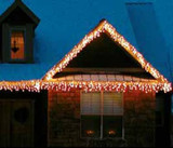 Multi-colored LED icicle lights help ring in the holiday season
