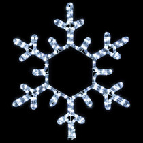 18 Inch Cool White LED Rope Light Snowflake Decoration v1 - Lighted Sign
