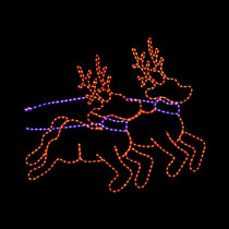 4 foot red and blue led rope light extra reindeer team motif