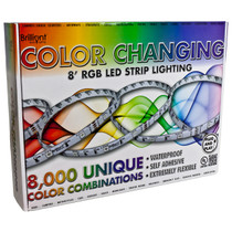 8ft rgb color changing led strip light bundle - 12 volt - smd-5050 - ip65
