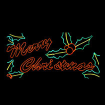 LED Rope Light Holly Merry Christmas Decoration - Lighted Sign - Red and Green - 96 Inch