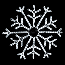 LED Rope Light Snowflake Decoration v3 - Twinkling Lighted Sign - Cool White - 36 Inch