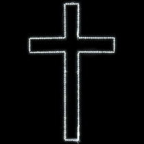 72 inch cool white led rope light cross motif