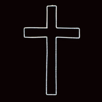 LED Rope Light Cross Decoration - Lighted Sign - Cool White - 72 Inch