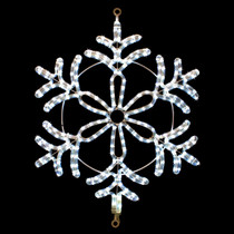 24 inch cool white led rope light snowflake motif v6