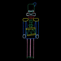 LED Rope Light Nutcracker with Drum Christmas Decoration - Lighted Sign - Multi-Color - 108 Inch