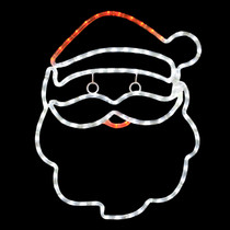 LED Rope Light Santa Christmas Decoration - Lighted Sign - Cool White and Red - 20 Inch