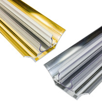 72 Inch x 1/2 Inch Rope Light Mounting Track - Reflective Aluminum Channel - Gold/Silver - 120 Volt