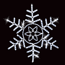 LED Rope Light Snowflake Decoration - Twinkling Lighted Sign - Cool White - 36 Inch