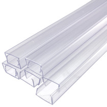 24 Inch x 3/8 Inch Rope Light Mounting Track - Clear PVC Channel (10 Pack) - 12/120 Volt
