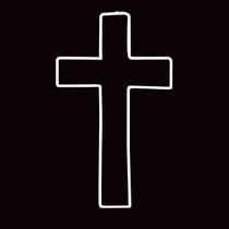 LED Neon Strip Light Cross Decoration - Lighted Sign - Cool White - 24 Inch