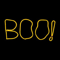 LED Neon Strip Light Halloween BOO Decoration - Lighted Sign - Yellow - 17 Inch