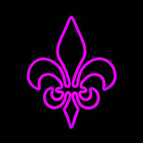 LED Neon Strip Light Fleur De Lis Mardi Gras Decoration - Lighted Sign - Purple - 15 Inch