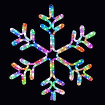 Color changing LED snowflake decoration with multifunction controller