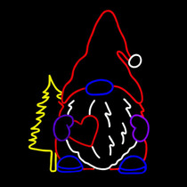 LED Neon Strip Light Gnome With Heart Christmas Decoration - Lighted Sign - Multi-Color - 24 Inch