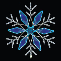 LED Rope Light Snowflake Motif - Lighted Silhouette - Cool White and Blue - 40.5 Inch