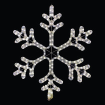 LED Rope Light Snowflake Christmas Decoration v4 - Lighted Sign - Cool White - 21 Inch
