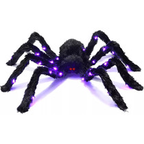 3D LED Lighted Halloween Bendable Hairy Spider Decoration - Battery Powered - Purple - 49 Inch