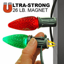 25 Foot C9 Magnetic Socket Christmas String Light Sets -12 Inch Spacing - End to End Connectable