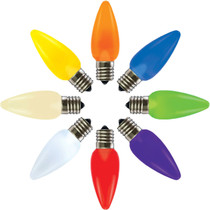 C9 LED Christmas Light Bulbs - Intermediate E-17 Base - Smooth Frosted- 25 Pack