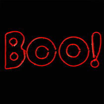 LED Neon Strip Light Halloween BOO Decoration - Lighted Sign - Orange - 24 Inch
