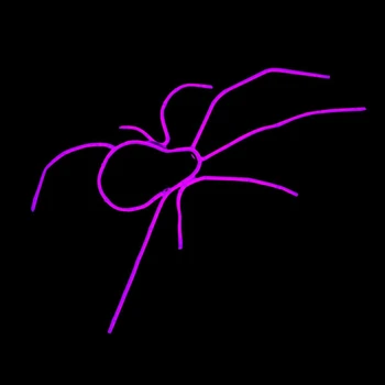 LED Neon Strip Light Halloween Spider Decoration - Lighted Sign - Purple - 21 Inch
