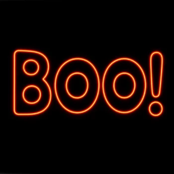 LED Neon Strip Light Halloween BOO Decoration - Lighted Sign - Orange - 24 Inch