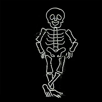 Animated dancing skeleton LED Neon sign. Halloween decoration