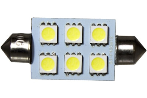 6 LED 12 Volt 42mm Festoon Bulb (120deg)