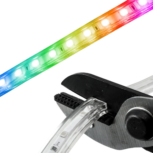RGB Color Changing LED Strip Light - 120 Volt - High Output (SMD 5050) - Custom Cut RGB Color Changing LED Strip Light - 120 Volt - High Output (SMD 5050) - Custom Cut