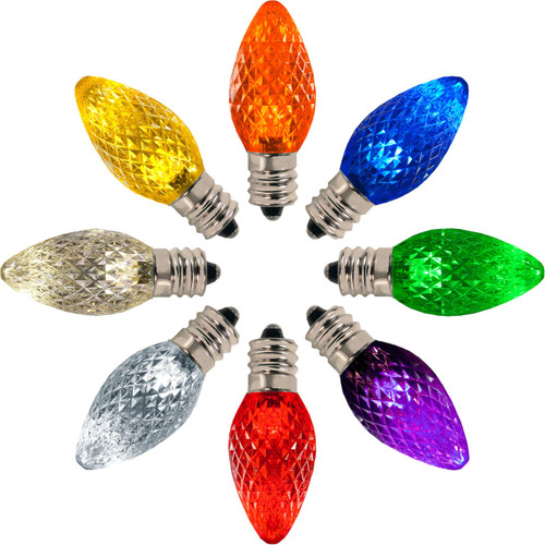 C7 LED Christmas Light Bulbs (25 Pack)