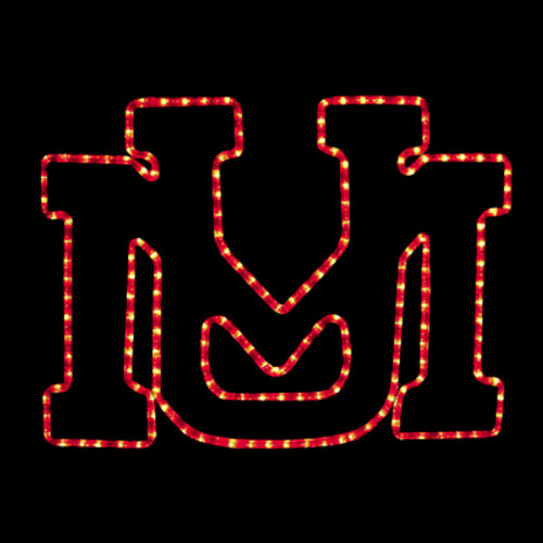 24 inch red led rope light university of montana logo motif