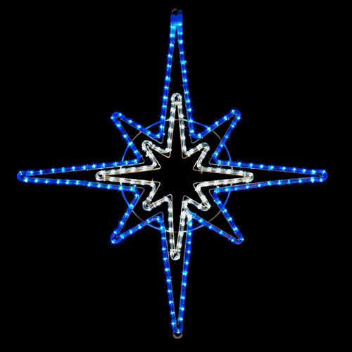 33 Inch Blue & Cool White LED Rope Light Starburst Motif 33 Inch Blue & Cool White LED Rope Light Starburst Motif