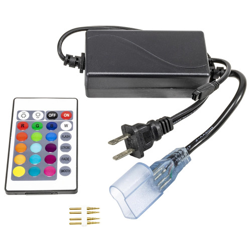 LED Neon 4-Wire 120-Volt RGB Color Changing Rope Light Mini Controller with Wireless Remote