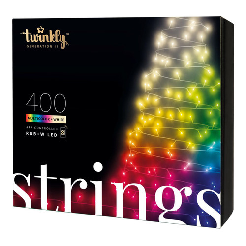 Twinkly Smart Lights - 400 LED Special Edition RGB+W Multicolor & White Chasing String Lights - Generation II - BT+WiFi - 105 Feet
