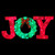 3D LED Lighted Joy With Christmas Wreath Motif - Red and Green - 51 Inch