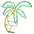 LED Neon Rope Light Palm Tree Motif - Lighted Silhouette - Green and Yellow - 35 Inch