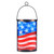 Patriotic USA American Flag Glass Solar LED Lantern With Dusk-To-Dawn Sensor