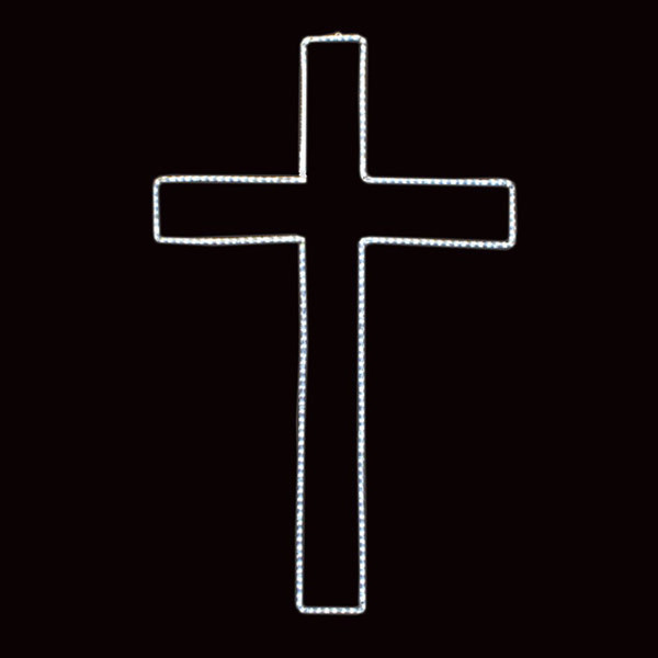 LED Rope Light Cross Decoration - Lighted Sign - Cool White - 72 Inch