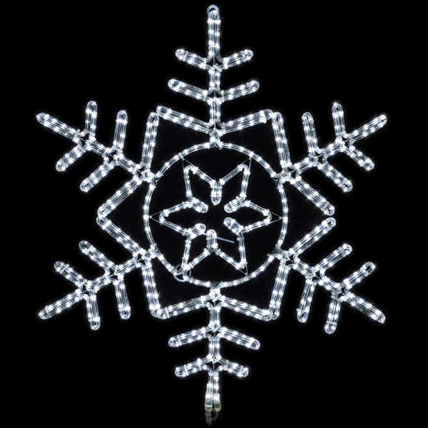 36 inch cool white led rope light snowflake motif