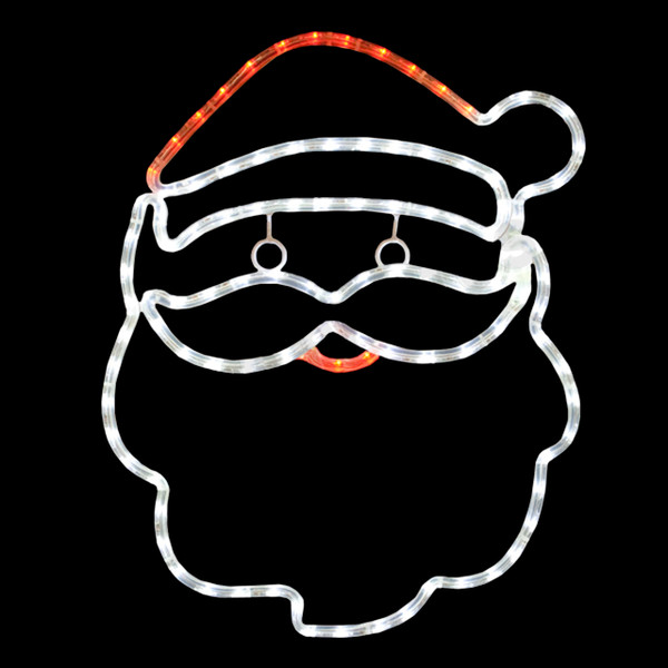 LED Rope Light Santa Christmas Decoration - Lighted Sign - Cool White and Red - 20 Inch LED Rope Light Santa Christmas Decoration - Lighted Sign - Cool White and Red - 20 Inch
