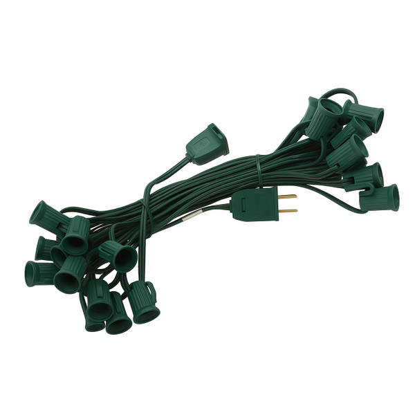 100 foot c7 spt2 10 amp green string light - 12 inch spacing
