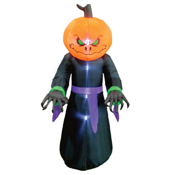 8 foot scary pumpkin monster led halloween inflatable