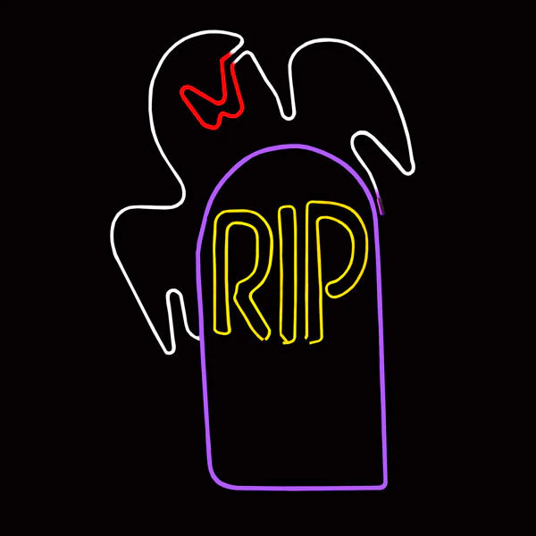 LED Neon Strip Light Halloween Ghost with RIP Tombstone Decoration - Lighted Sign - Cool White, Red, and Yellow - 41 Inch LED Neon Strip Light Halloween Ghost with RIP Tombstone Decoration - Lighted Sign - Cool White, Red, and Yellow - 41 Inch
