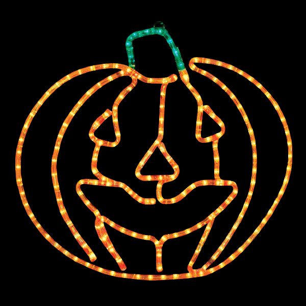 24 inch orange and green led rope light halloween jack o lantern motif 24 inch orange and green led rope light halloween jack o lantern motif