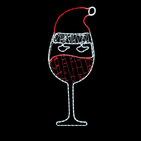LED Rope Light Santa Wine Glass Decoration - Lighted Sign - Multi-Color - 48 Inch LED Rope Light Santa Wine Glass Decoration - Lighted Sign - Multi-Color - 48 Inch