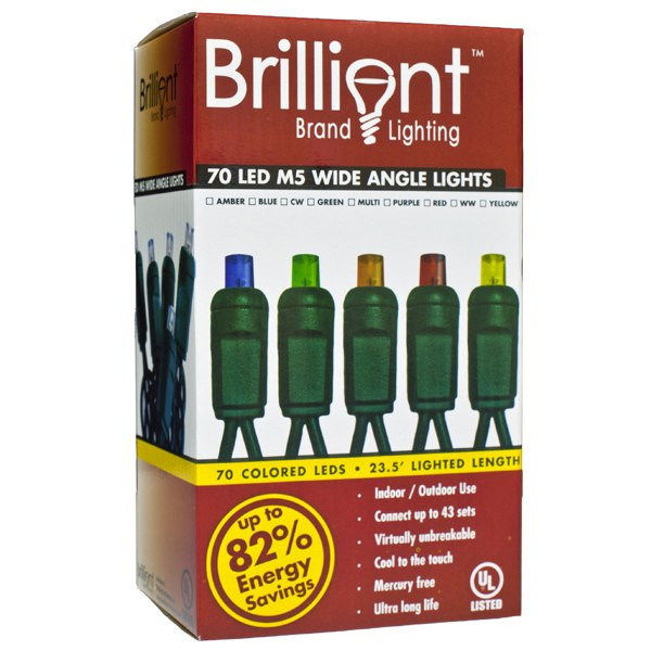 70 M5 Wide Angle LED String Light Set - 4 Inch Spacing