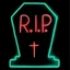 LED Neon Strip Light RIP Tombstone With Cross Halloween Decoration - Lighted Sign - Red & Green - 48 Inch